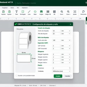 software de diseño e impresión de etiquetas.